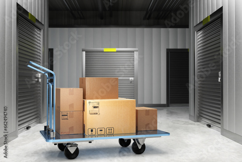 Cargo trolley in warehouse....