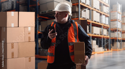 Man is loader inside wareho...