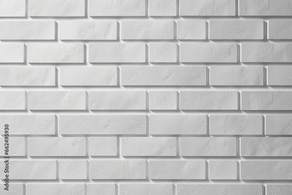 Seamless smooth subtle white embossed plastic, ceramic, porcelain or marble brick wall background texture. Abstract geometric grayscale displacement, bump or height map