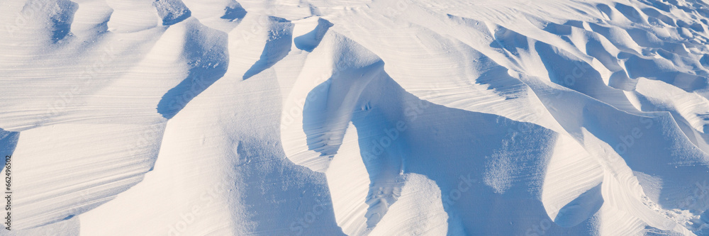 Wind Patterns Ridges Snow texture. Wind sculpted patterns on snow surface. Wind in the ...