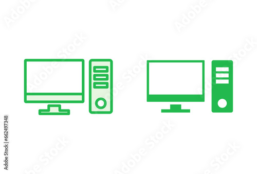 Computer icon set. computer monitor icon vector.