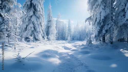 Tranquil snow-covered forest within a ski resort, © Nasreen