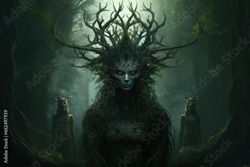 Ancient forest spirits, guarding the secrets of the woodland realms - Generative AI © Sidewaypics