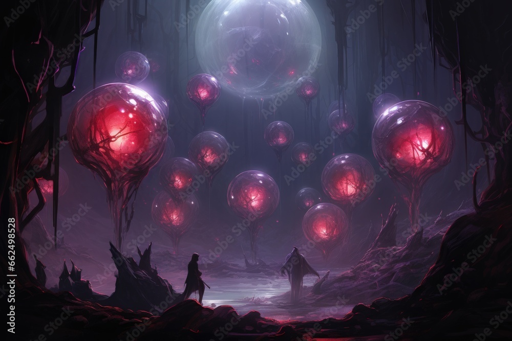 Arcane crystal orbs, containing trapped magical entities with untold power - Generative AI