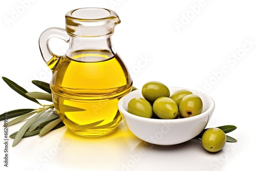 Close up of olive oil with clipping path on white background