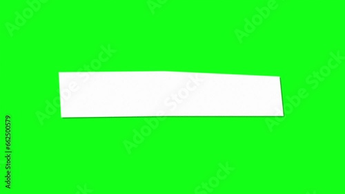 Stop Motion Paper unfolding animation on green screen background
