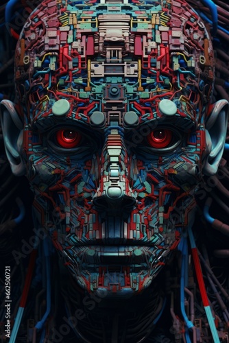 A cybernetic person with artificial intelligence. Generative AI. 