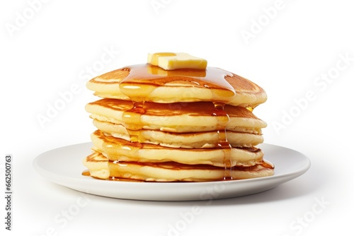 Plain pancake on white background