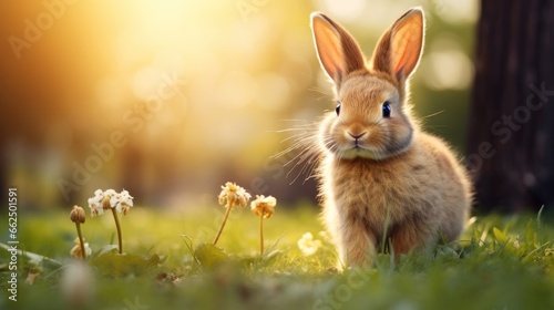 cute animal pet rabbit or bunny smiling and laughing isolated with copy space for easter background, rabbit, animal, pet, cute, fur, ear, mammal, background, celebration, generate by AI © pinkrabbit