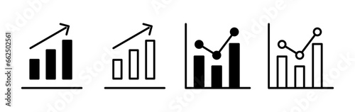 Growing graph Icon vector. Chart icon. Graph Icon