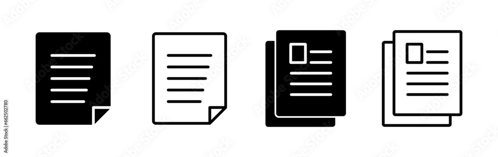 Document icon vector. Paper icon. File Icon Document icon vector. Paper icon. File Icon