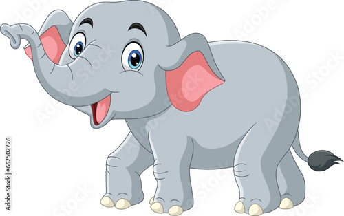 Cartoon elephant isolated on white background