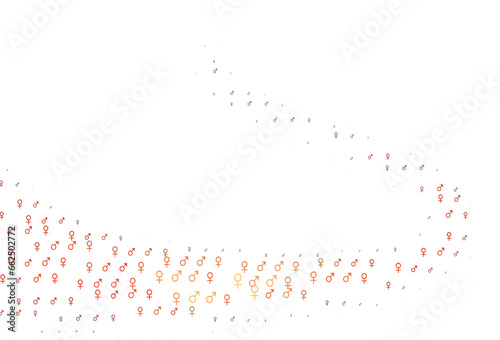Light red vector backdrop with gender signs.