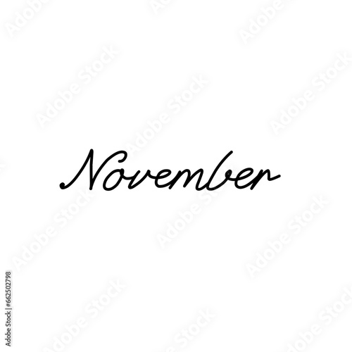 Handwritten names of month
