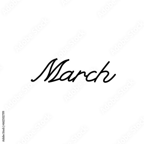 Handwritten names of month