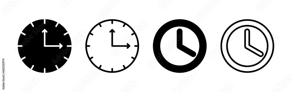 Clock icon. Time icon vector. Clock icon in trendy flat style isolated Clock icon. Time icon vector. Clock icon in trendy flat style isolated