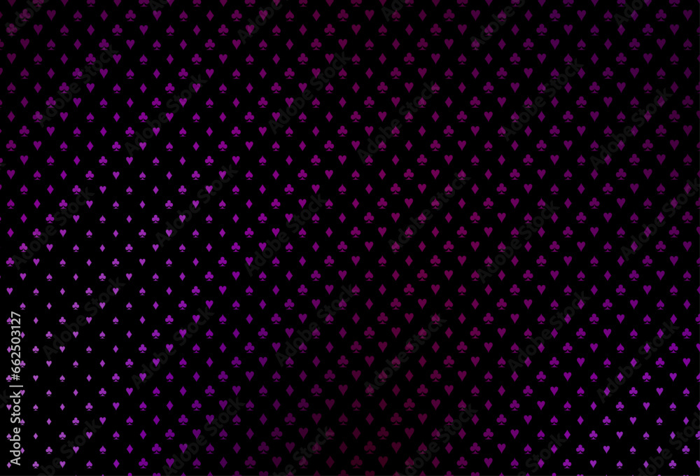 Dark purple vector template with poker symbols.