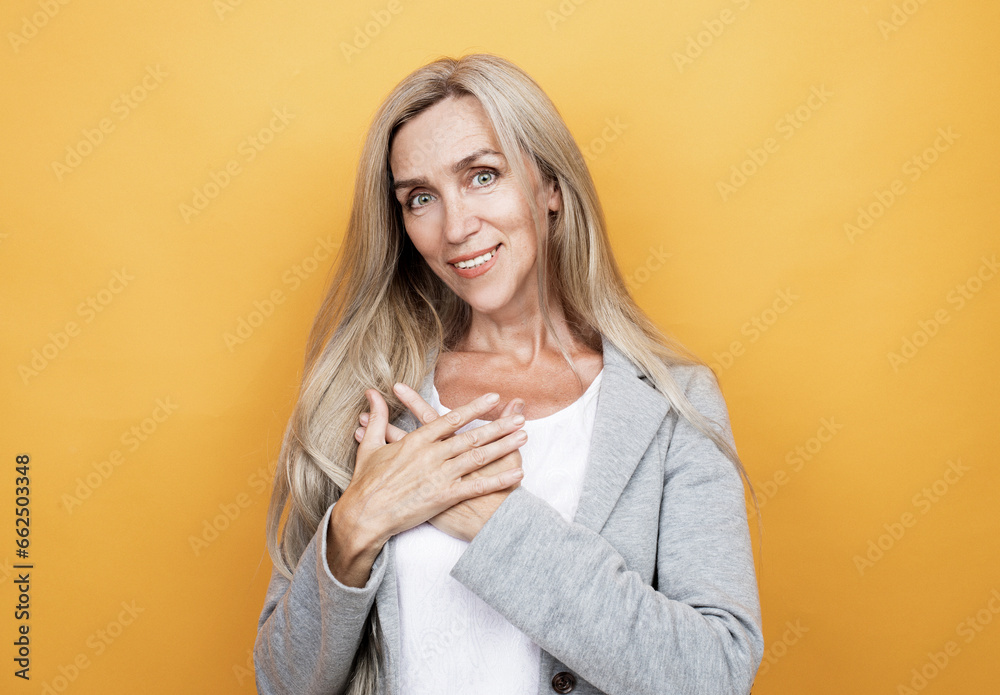 lifestyle, emotion and old people concept: Portrait of blond optimistic old lady lifestyle, emotion and old people concept: Portrait of blond optimistic old lady