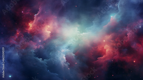 Cosmic Nebula Clouds in Deep Space, cosmic nebula clouds, swirling with rich blues, purples, and pinks, resembling a deep space celestial phenomenon