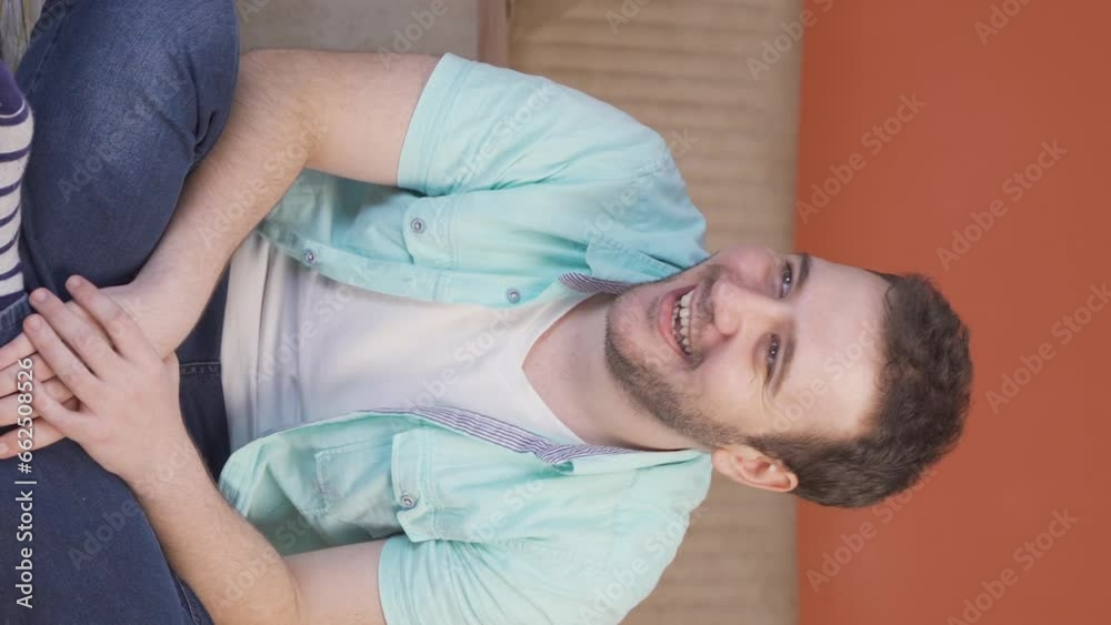 Vertical video of Crazy self laughing. Vertical video of Crazy self laughing.