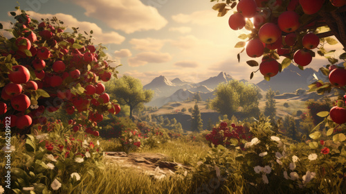 Apple trees in the mountains