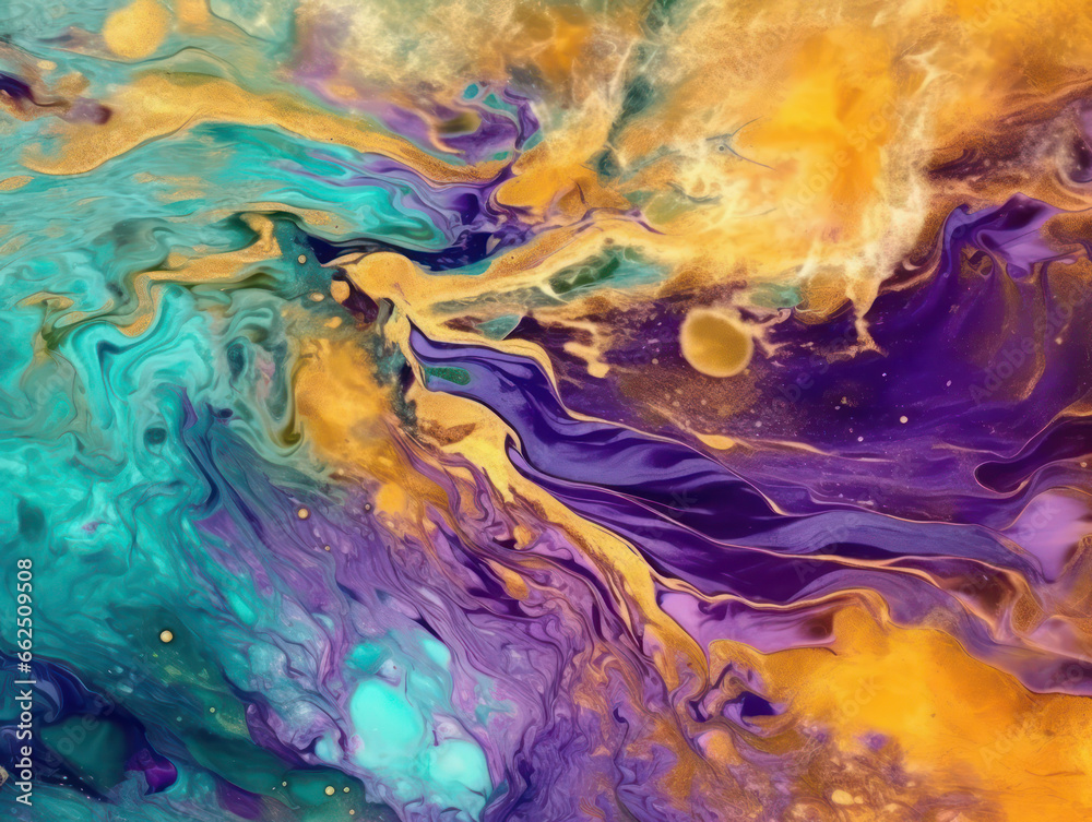 Abstract Colorful Liquid Marble Texture, Generative AI