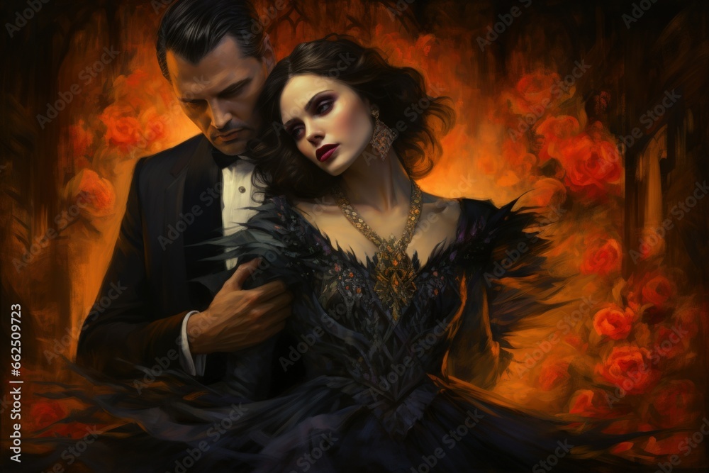 Hauntingly beautiful vampires with eternal allure - Generative AI