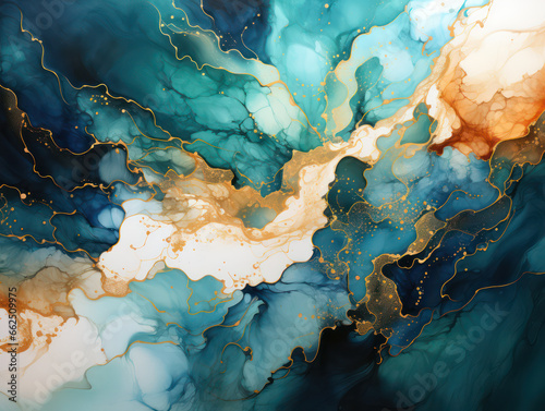 Abstract Colorful Liquid Marble Texture, Generative AI