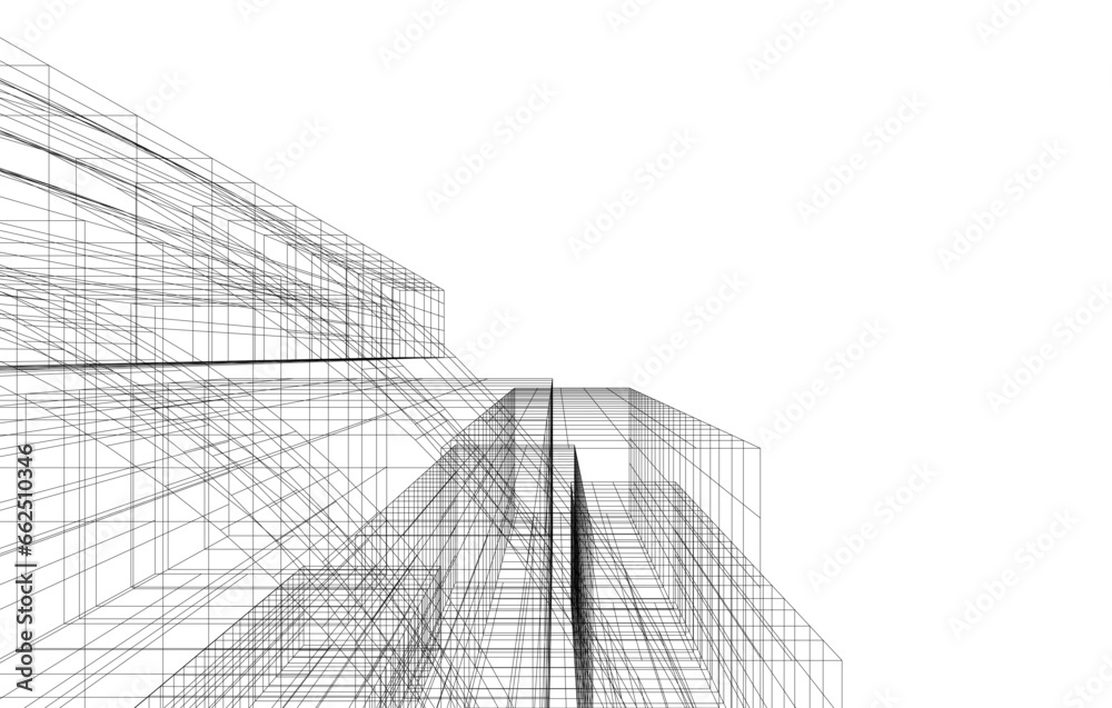 abstract architecture vector 3d drawing abstract architecture vector 3d drawing