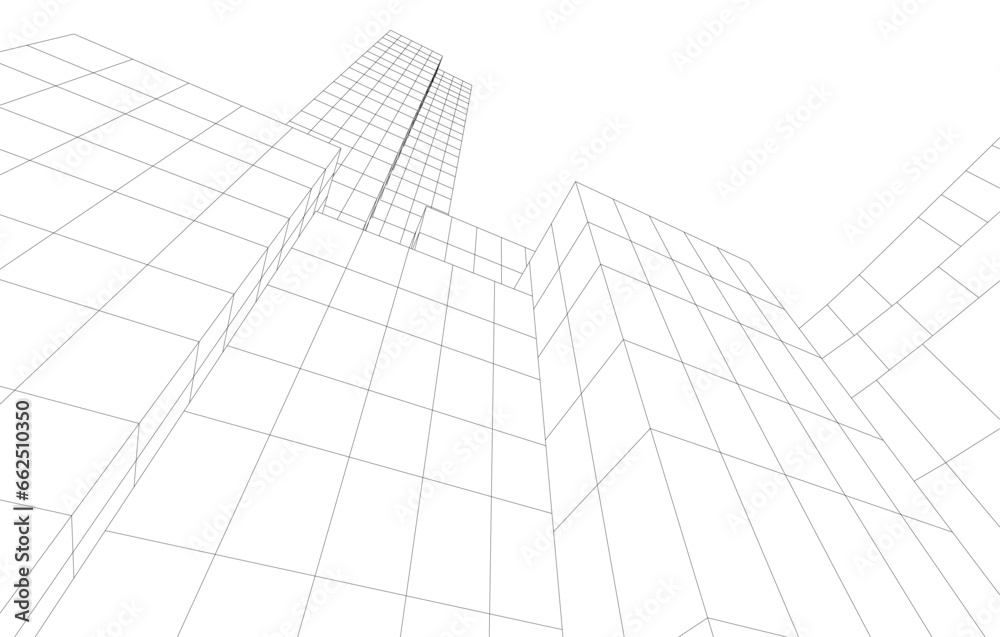 abstract architecture vector 3d drawing