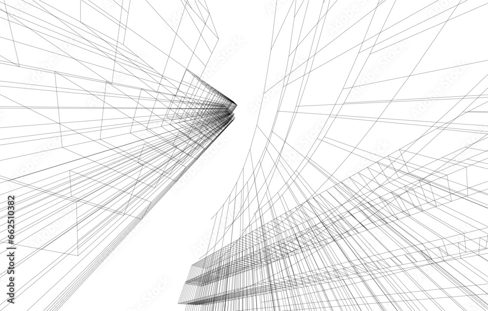 abstract architecture vector 3d drawing abstract architecture vector 3d drawing