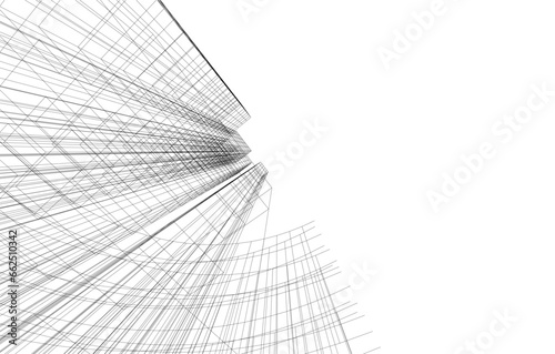 abstract architecture vector 3d drawing