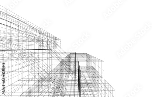 abstract architecture vector 3d drawing