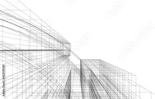 abstract architecture vector 3d drawing