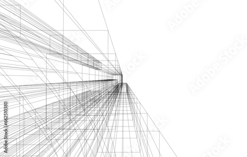 abstract architecture vector 3d drawing