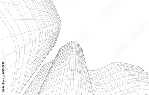 abstract architecture vector 3d drawing