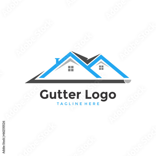 Gutter House Logo Vector Design Template