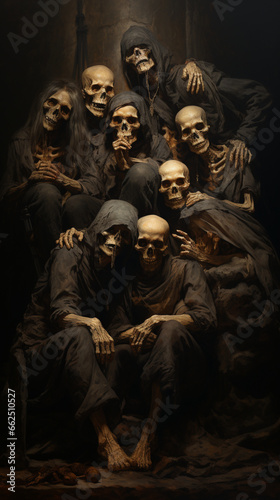 Gathering of Human Skeletons in the Dark