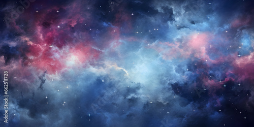 Starry Space  Blue and Purple Colors  Dreamlike Bokeh  Light Red  and Dark Azure Celestial Caustics Background