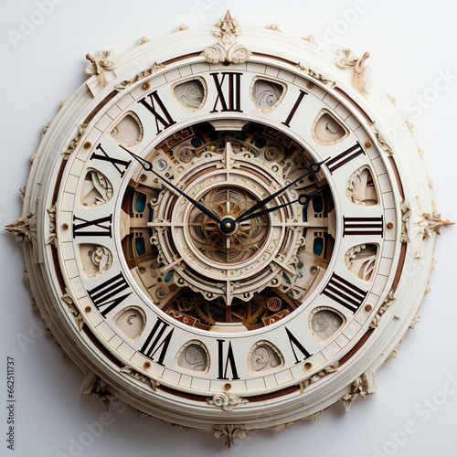 old clock on the wall. Generative AI © Gr8Hn