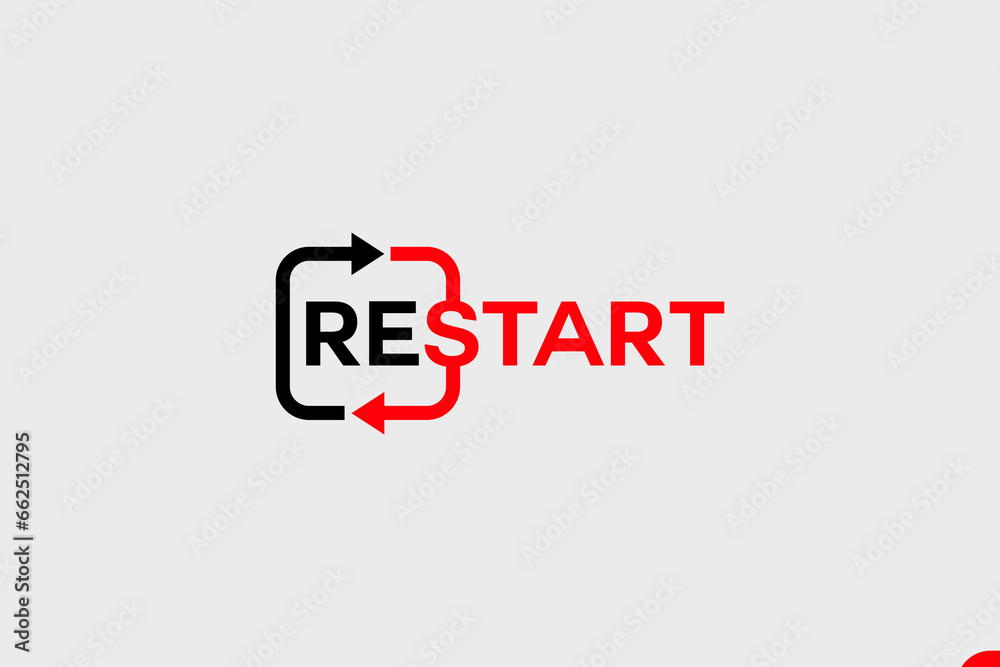 vector is the word restart. Computer and Handphone, android vector is the word restart. Computer and Handphone, android