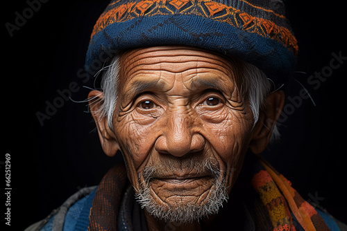 Elderly Man in Warm Light, Wisdom in Eyes