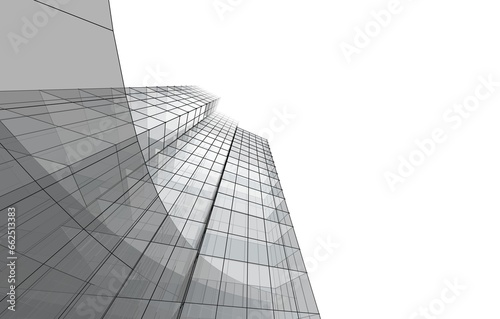 Abstract architectural drawing 3d rendering