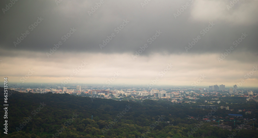 Dramatic cloudscape over the city of Chiang Mai, Thailand