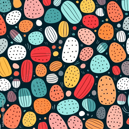 Hail stones quirky doodle pattern, background, cartoon, vector, whimsical Illustration