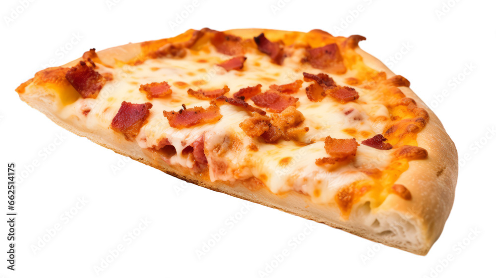 Half a pizza on a transparent white background