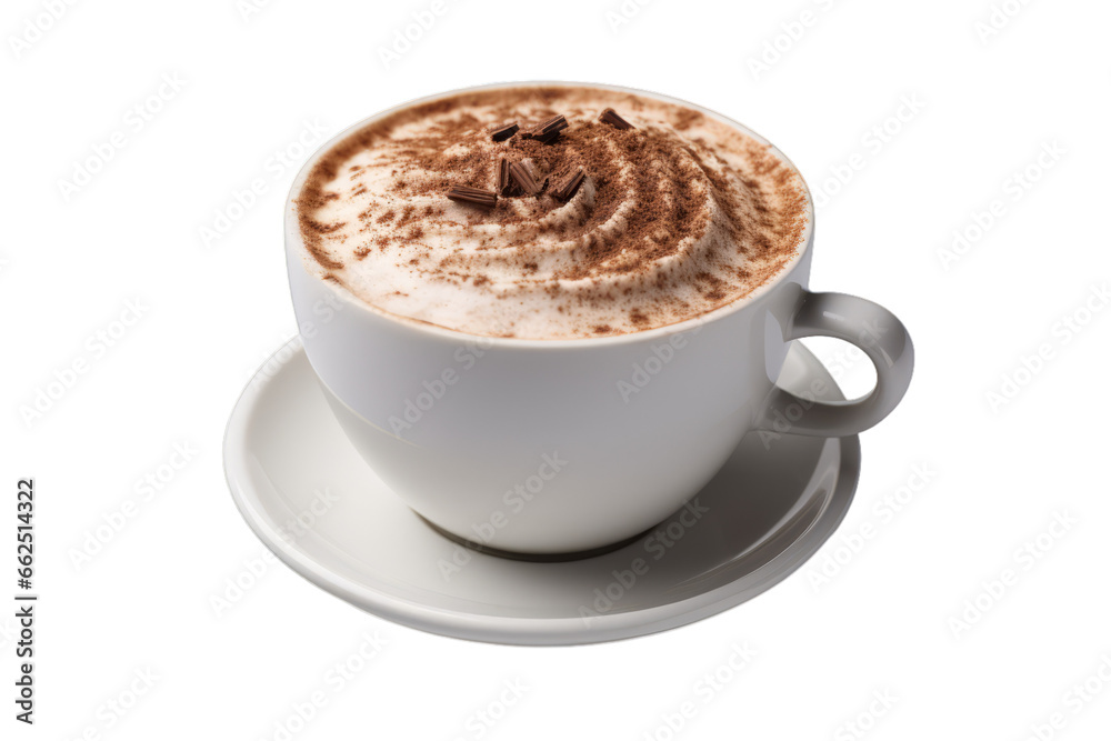 Obraz premium Cup of cappuccino on a transparent white background