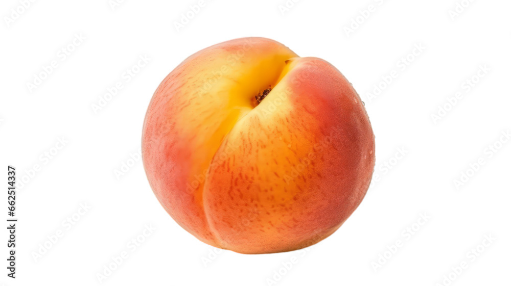 A peach on a transparent white background A peach on a transparent white background