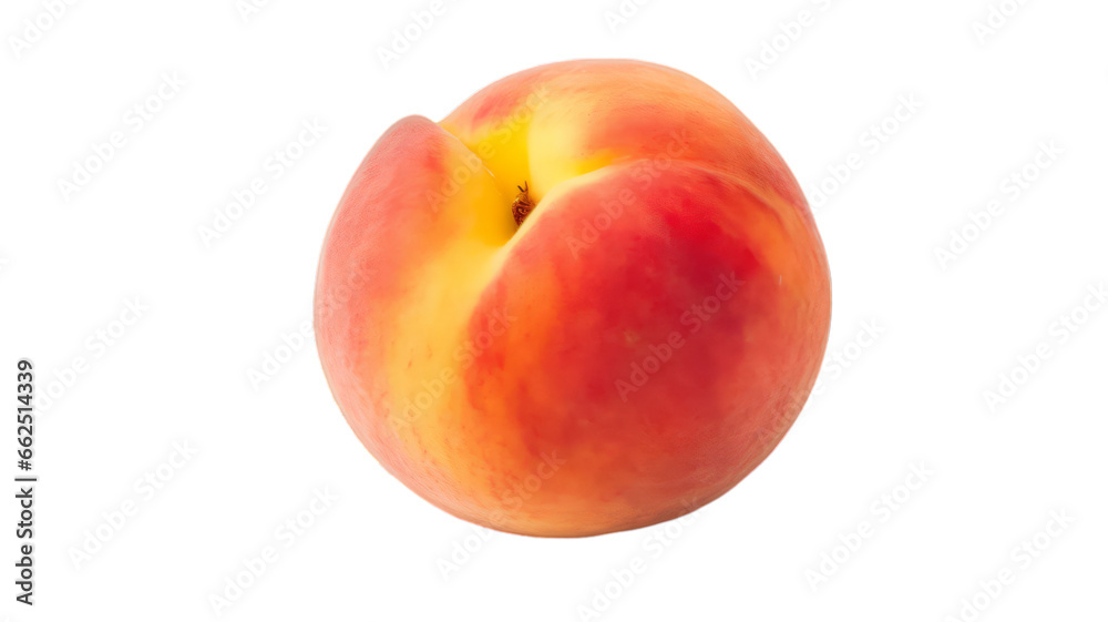 A peach on a transparent white background A peach on a transparent white background