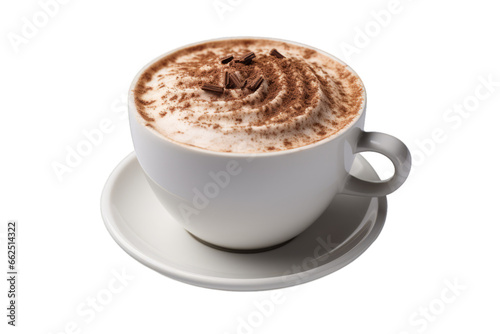 Cup of cappuccino on a transparent white background